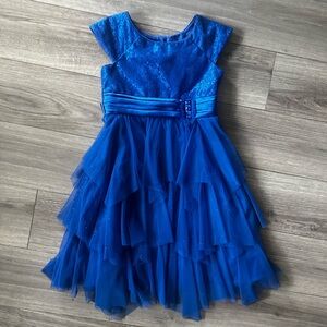 Girls royal blue fancy dress